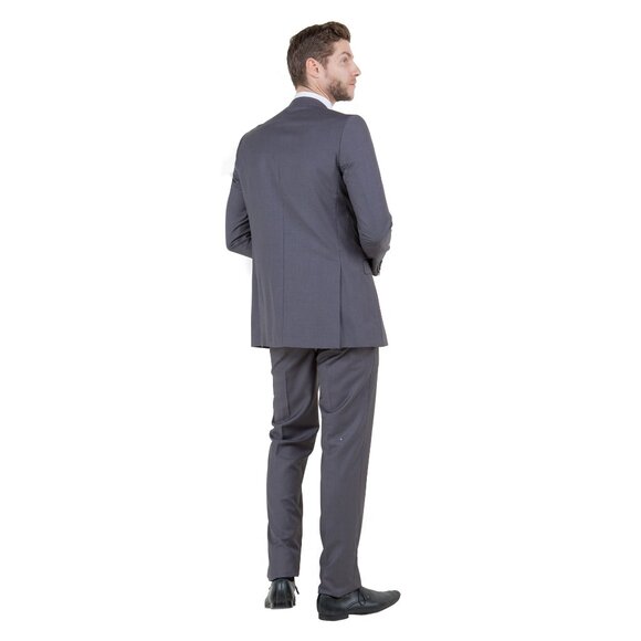 Mens 2-Piece Pick Stitch Suit, Slim-Fit Grey - Picture 5 of 7